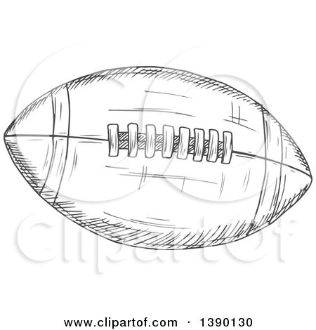 Clipart of a Gray Sketched Football - Royalty Free Vector Illustration by Vector Tradition SM