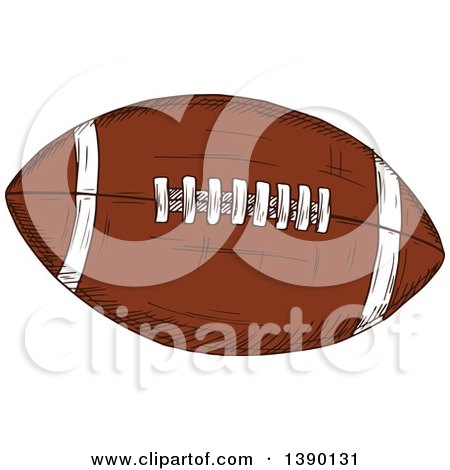 Clipart of a Sketched American Football - Royalty Free Vector Illustration by Vector Tradition SM