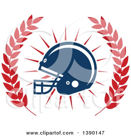 Clipart of a Football Helmet in a Wreath - Royalty Free Vector Illustration by Vector Tradition SM