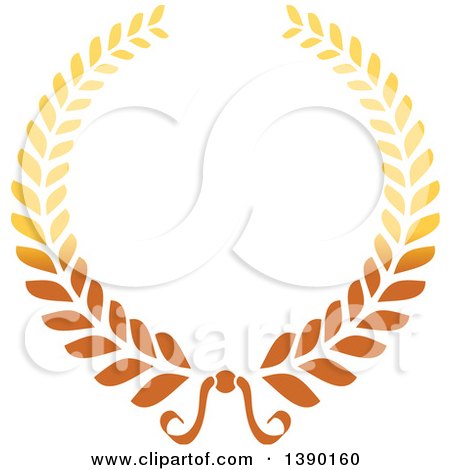 Clipart of a Gradient Gold Wreath - Royalty Free Vector Illustration by Vector Tradition SM