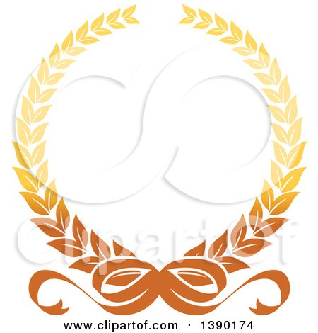 Clipart of a Gradient Gold Wreath - Royalty Free Vector Illustration by Vector Tradition SM