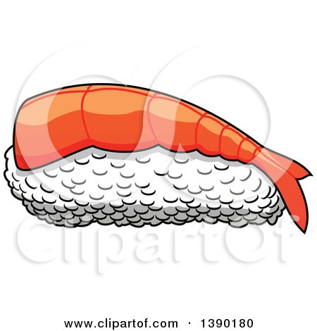 Clipart of a Piece of Nigiri Sushi - Royalty Free Vector Illustration by Vector Tradition SM