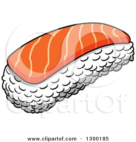 Clipart of a Piece of Nigiri Sushi - Royalty Free Vector Illustration by Vector Tradition SM