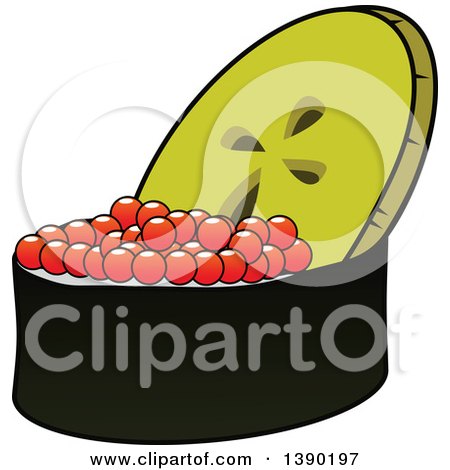 Clipart of a Sushi Roll - Royalty Free Vector Illustration by Vector Tradition SM