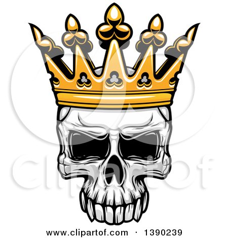 Clipart of a Human Skull Wearing a Crown - Royalty Free Vector Illustration by Vector Tradition SM