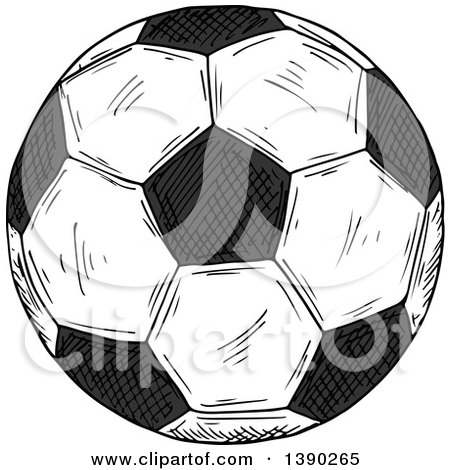 Clipart of a Sketched Soccer Ball - Royalty Free Vector Illustration by Vector Tradition SM