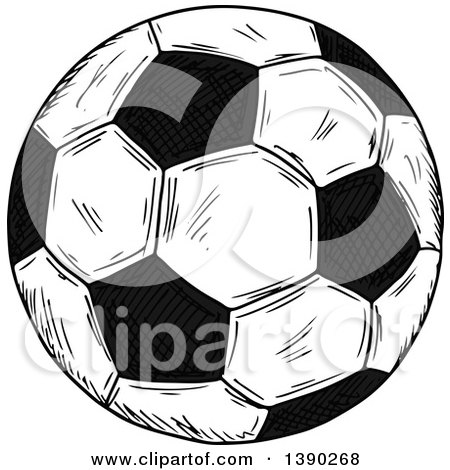 Clipart of a Sketched Soccer Ball - Royalty Free Vector Illustration by Vector Tradition SM