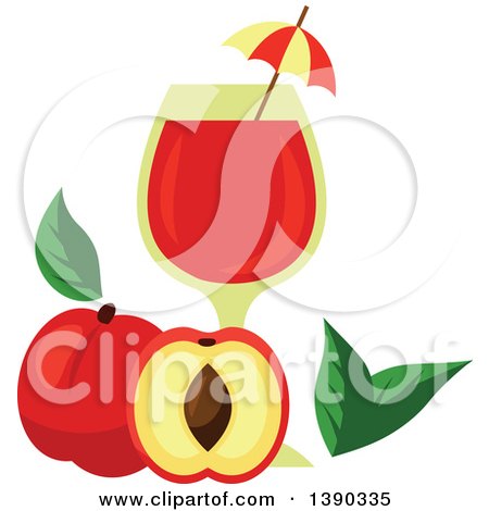 Clipart of a Cocktail and Apples - Royalty Free Vector Illustration by Vector Tradition SM