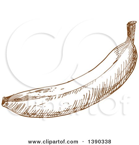 Clipart of a Brown Sketched Banana - Royalty Free Vector Illustration by Vector Tradition SM