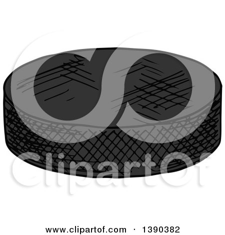 Clipart of a Sketched Hockey Puck - Royalty Free Vector Illustration by Vector Tradition SM