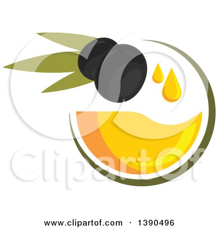 Clipart of Black Olives with Oil - Royalty Free Vector Illustration by Vector Tradition SM