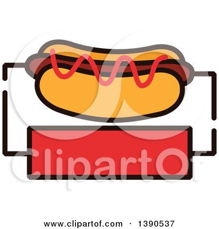 Clipart of a Hot Dog with Text Space - Royalty Free Vector Illustration by Vector Tradition SM