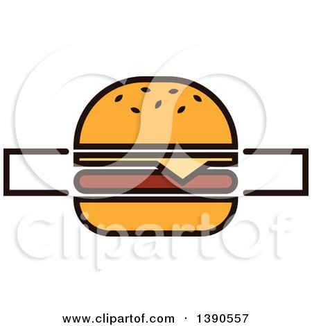 Clipart of a Cheeseburger with Text Space - Royalty Free Vector Illustration by Vector Tradition SM
