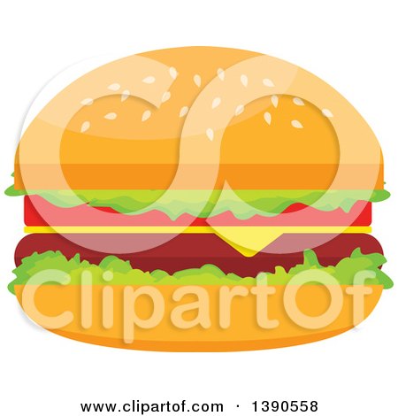 Clipart of a Cheeseburger - Royalty Free Vector Illustration by Vector Tradition SM