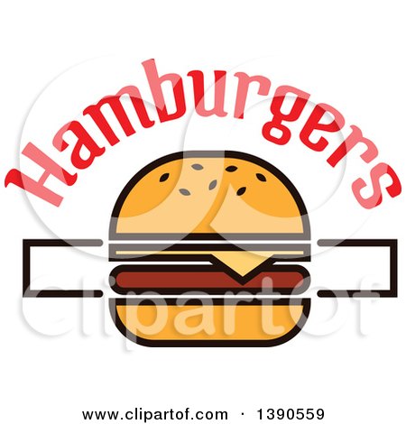 Clipart of a Cheeseburger with Text - Royalty Free Vector Illustration by Vector Tradition SM