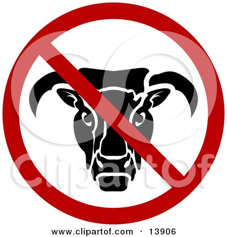 No Bull Sign Clipart Illustration by AtStockIllustration