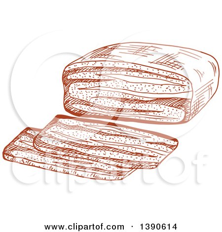 Clipart of a Sketched Beef Tenderloin Roast - Royalty Free Vector Illustration by Vector Tradition SM