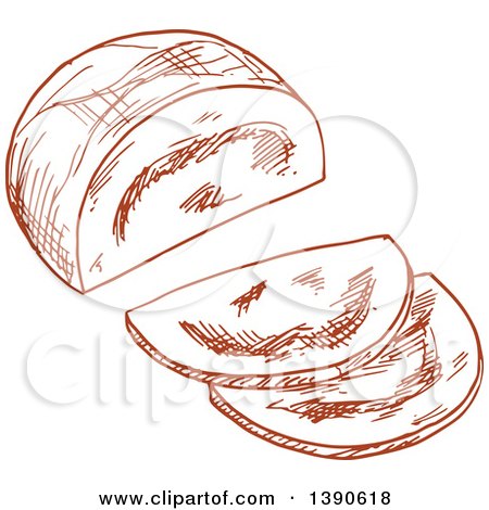 Clipart of a Sketched Meatloaf - Royalty Free Vector Illustration by Vector Tradition SM