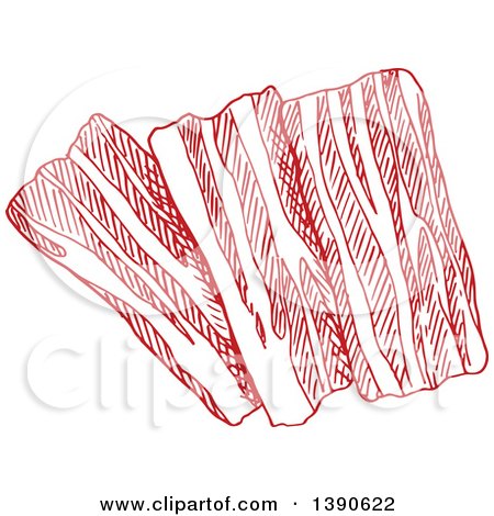 Clipart of Sketched Bacon - Royalty Free Vector Illustration by Vector Tradition SM