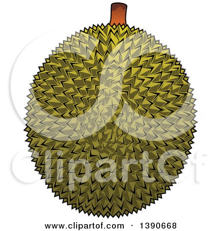 Clipart of a Durian Fruit - Royalty Free Vector Illustration by Vector Tradition SM