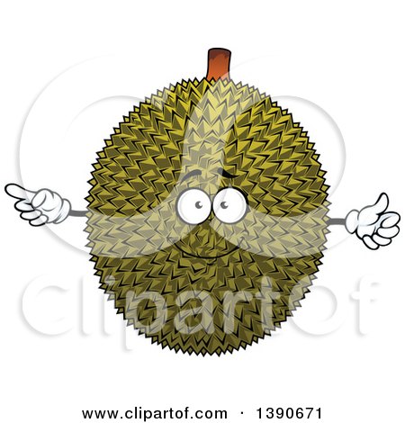 Clipart of a Durian Fruit Character - Royalty Free Vector Illustration by Vector Tradition SM