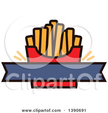 Clipart of a Carton of French Fries with Text Space - Royalty Free Vector Illustration by Vector Tradition SM