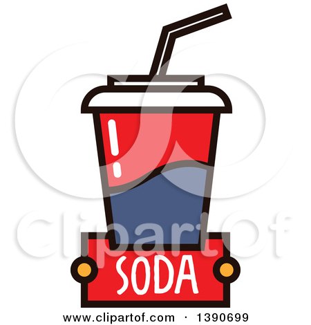 Clipart of a Fountain Soda with Text - Royalty Free Vector Illustration by Vector Tradition SM