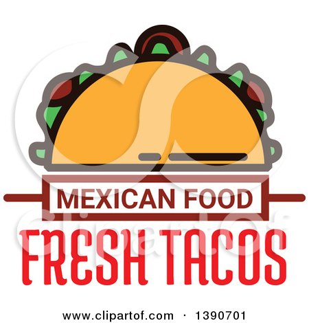 Clipart of a Taco with Text - Royalty Free Vector Illustration by Vector Tradition SM