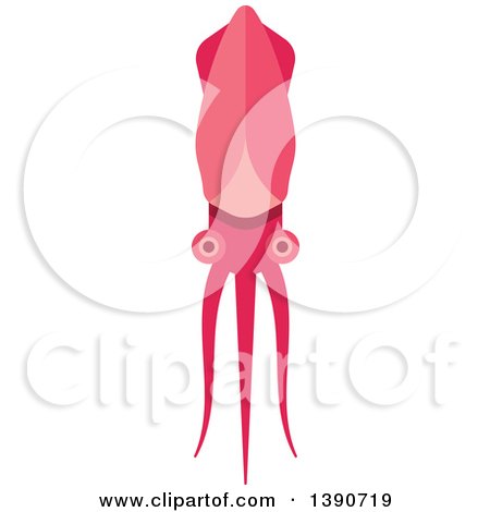 Clipart of a Pink Squid - Royalty Free Vector Illustration by Vector Tradition SM