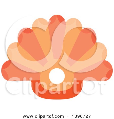 Clipart of an Orange Sea Shell - Royalty Free Vector Illustration by Vector Tradition SM