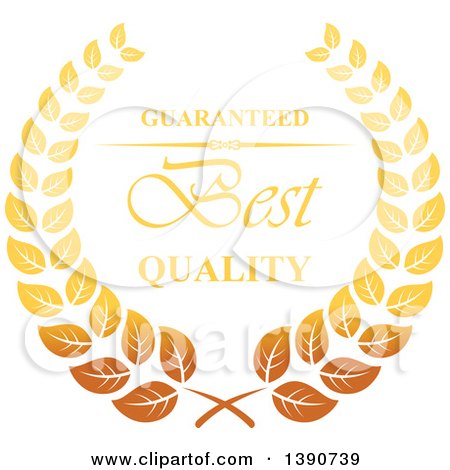 Clipart of a Gradient Golden Retail Wreath with Text - Royalty Free Vector Illustration by Vector Tradition SM