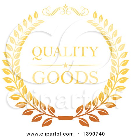 Clipart of a Gradient Golden Retail Wreath with Text - Royalty Free Vector Illustration by Vector Tradition SM