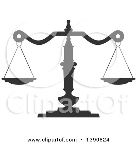 Clipart of Dark Gray Scales of Justice - Royalty Free Vector Illustration by Vector Tradition SM