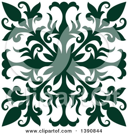 Clipart of a Green Square Vintage Ornate Flourish Design Element - Royalty Free Vector Illustration by Vector Tradition SM