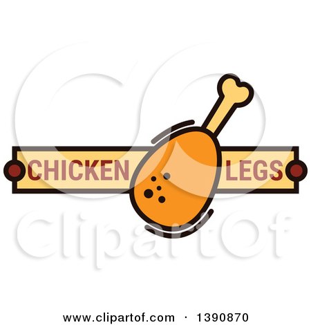 Clipart of a Chicken Drumstick Design with Text - Royalty Free Vector Illustration by Vector Tradition SM