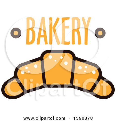 Clipart of a Croissant with Bakery Text - Royalty Free Vector Illustration by Vector Tradition SM