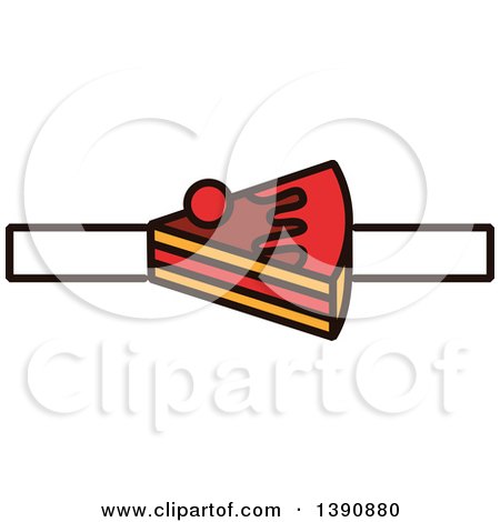 Clipart of a Slice of Cake with Text Space - Royalty Free Vector Illustration by Vector Tradition SM