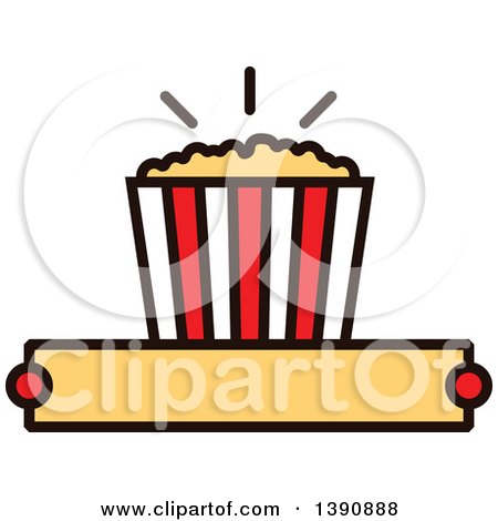 Clipart of a Popcorn Bucket over Text Space - Royalty Free Vector Illustration by Vector Tradition SM