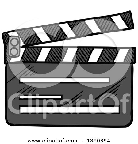 Clipart of a Sketched Clapper Board - Royalty Free Vector Illustration by Vector Tradition SM