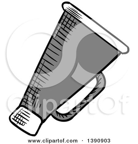 Clipart of a Sketched Directors Bullhorn - Royalty Free Vector Illustration by Vector Tradition SM