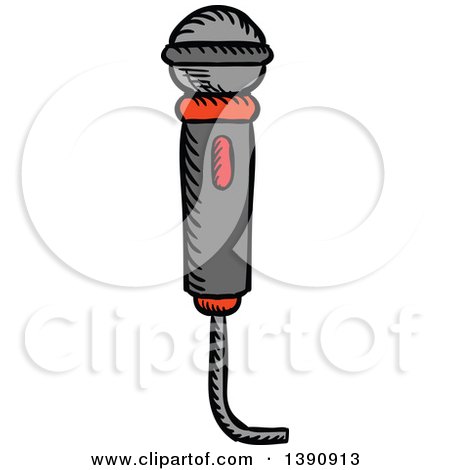 Clipart of a Sketched Microphone - Royalty Free Vector Illustration by Vector Tradition SM