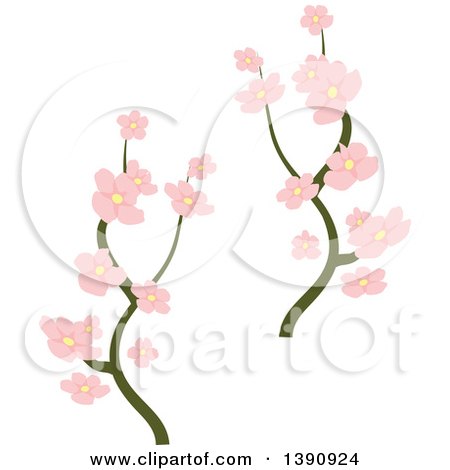 Clipart of Branches with Pink Blossoms - Royalty Free Vector Illustration by Vector Tradition SM