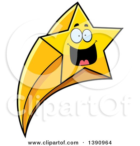 Clipart of a Cartoon Happy Shooting Star Mascot Character - Royalty Free Vector Illustration by Cory Thoman