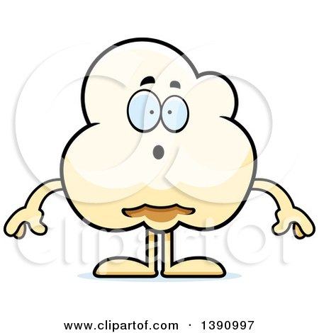 Clipart of a Cartoon Surprised Popcorn Mascot Character - Royalty Free Vector Illustration by Cory Thoman