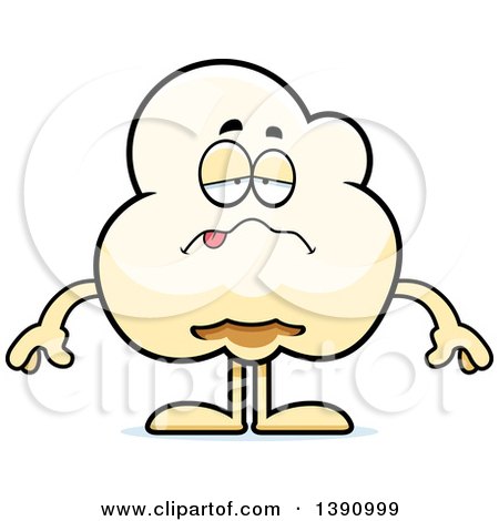 Clipart of a Cartoon Sick Popcorn Mascot Character - Royalty Free Vector Illustration by Cory Thoman