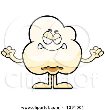 Clipart of a Cartoon Mad Popcorn Mascot Character - Royalty Free Vector Illustration by Cory Thoman
