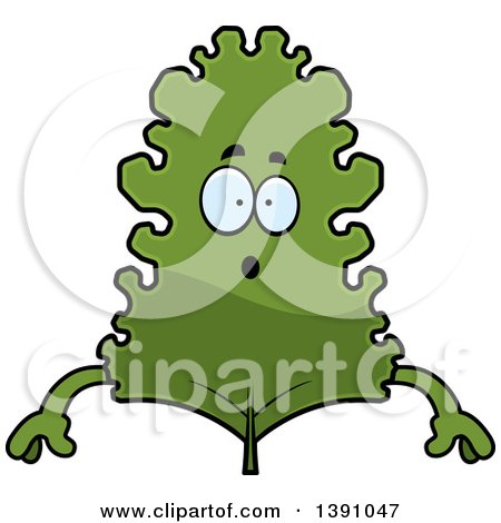 Clipart of a Cartoon Surprised Kale Mascot Character - Royalty Free Vector Illustration by Cory Thoman