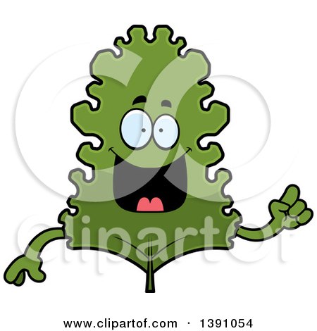 Clipart of a Cartoon Friendly Waving Kale Mascot Character - Royalty Free Vector Illustration by Cory Thoman