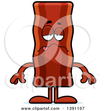 Clipart of a Cartoon Sick Crispy Bacon Character - Royalty Free Vector Illustration by Cory Thoman