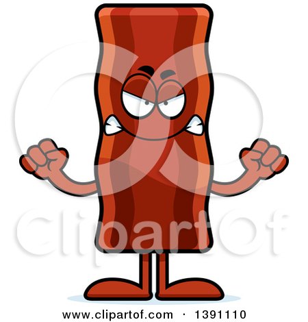 Clipart of a Cartoon Mad Crispy Bacon Character - Royalty Free Vector Illustration by Cory Thoman